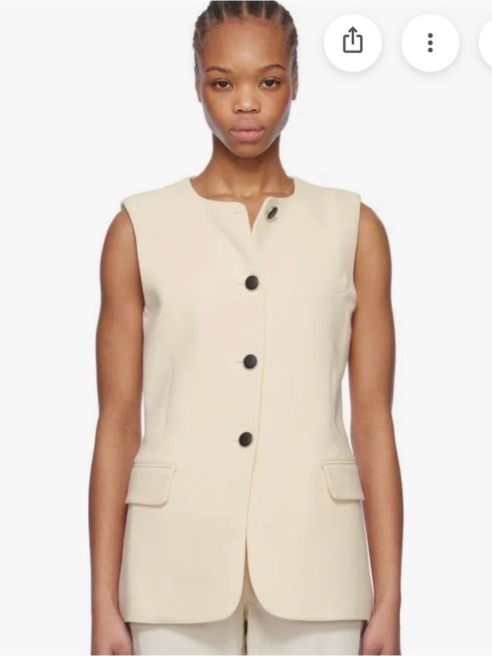 Rag and bone Sleeveless Cream Buttoned Vest